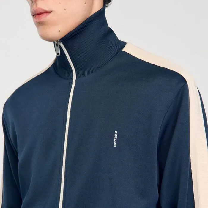Sweatshirts and Hoodies Men SANDRO Track Jacket Midnight Blue