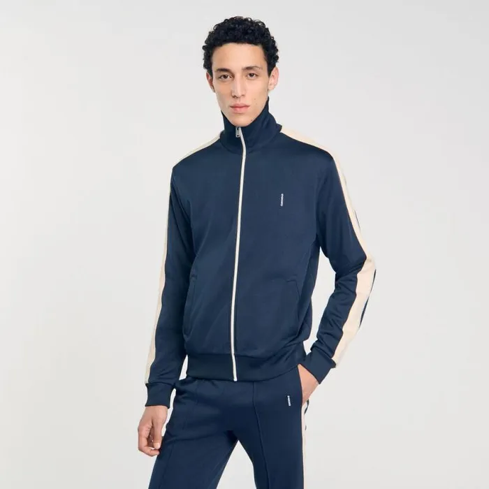 Sweatshirts and Hoodies Men SANDRO Track Jacket Midnight Blue
