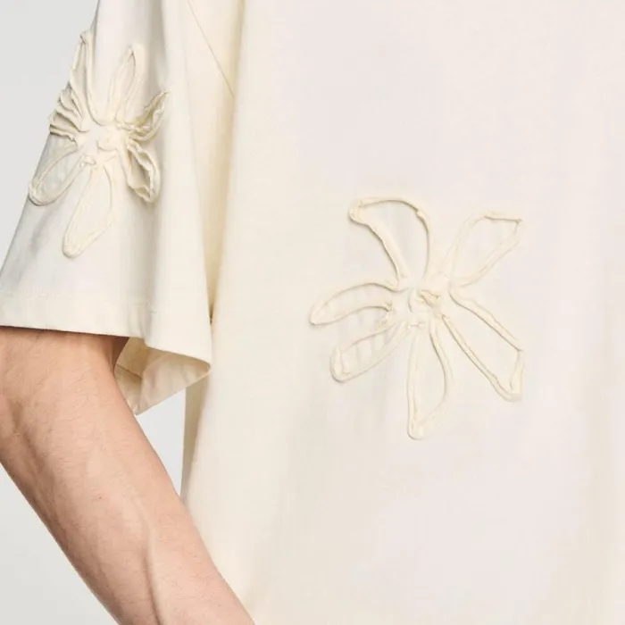 Tshirts and Polos Men SANDRO Floral Tshirt Ecru