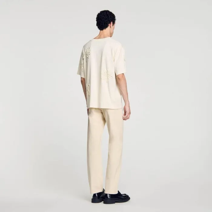 Tshirts and Polos Men SANDRO Floral Tshirt Ecru