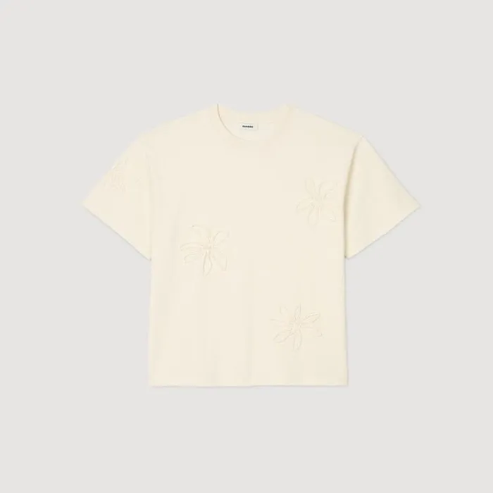 Tshirts and Polos Men SANDRO Floral Tshirt Ecru