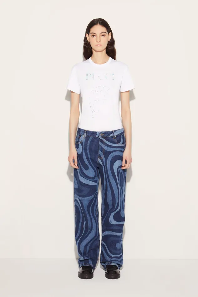 TShirts And Sweatshirts Women PUCCI LogoPrint Cotton TShirt