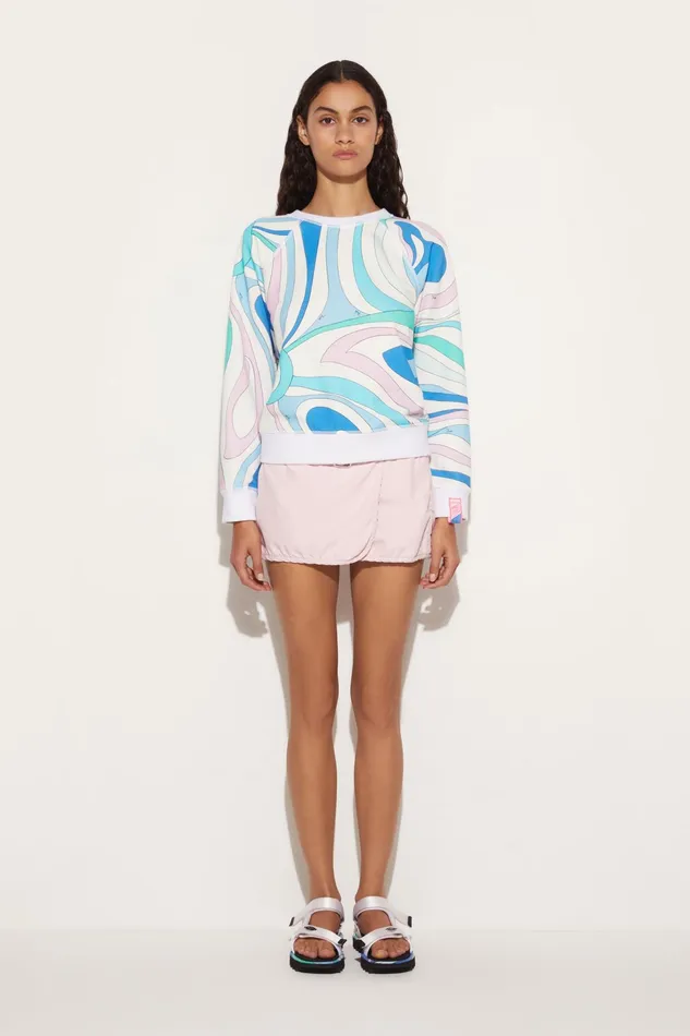 TShirts And Sweatshirts Women PUCCI MarmoPrint Cotton Sweatshirt