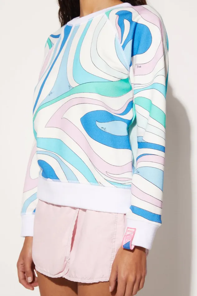 TShirts And Sweatshirts Women PUCCI MarmoPrint Cotton Sweatshirt