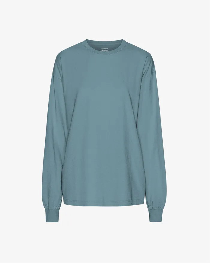 TShirts Colorfulstandard Women Oversized Organic LS TShirt 8211 Stone Blue