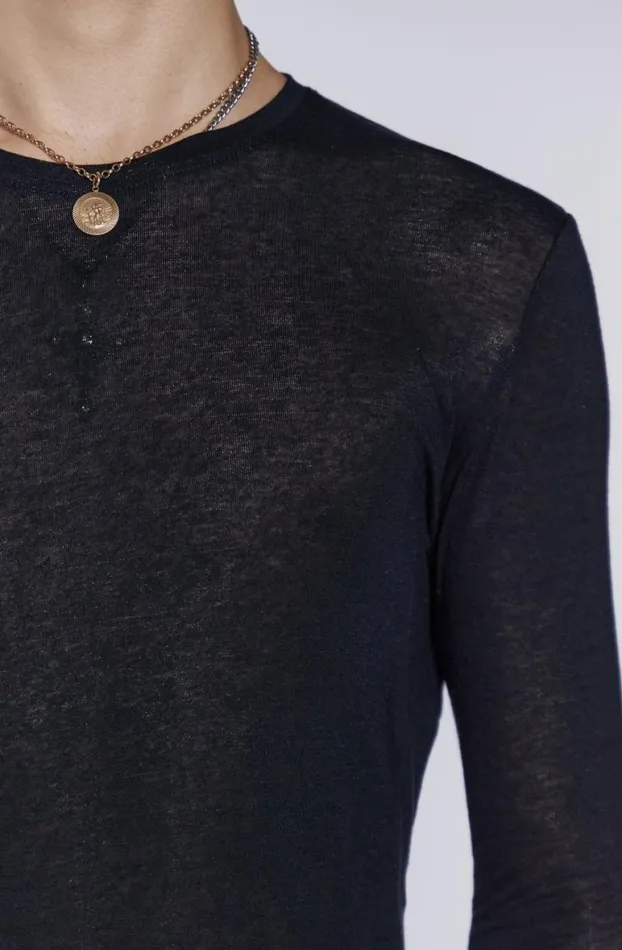 TShirts Men Jaded London Black Mist Long Sleeve