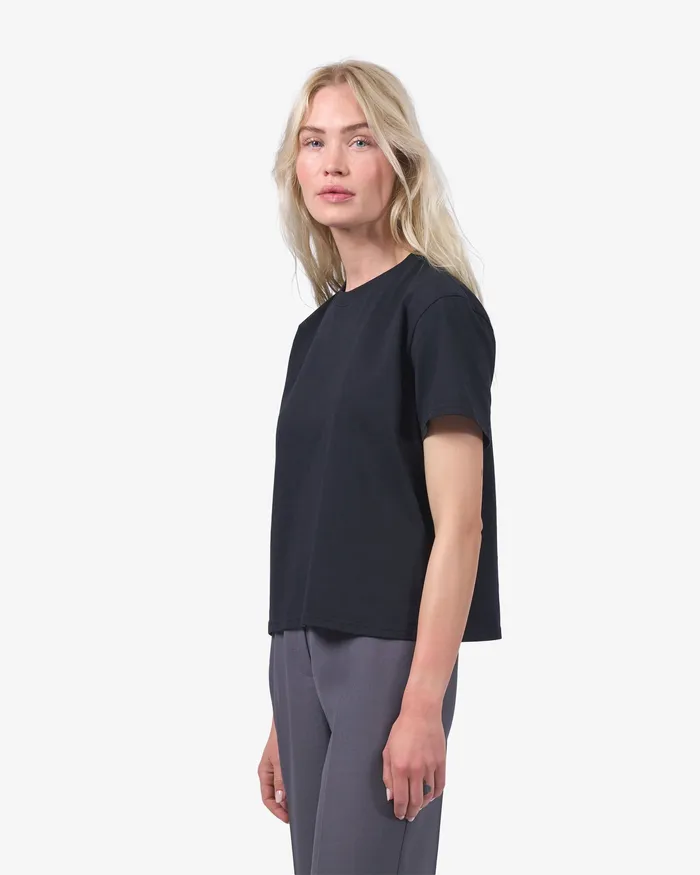 TShirts Organic Boxy Crop Tee 8211 Seaside Blue Colorfulstandard Women