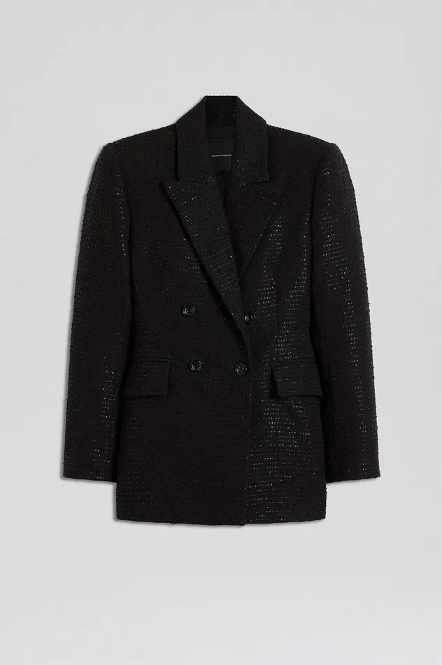 TAILORED SEQUIN JACKET BLACK Women Jackets Scanlan Theodore TAILORED SEQUIN JACKET BLACK Women Jackets Scanlan Theodore