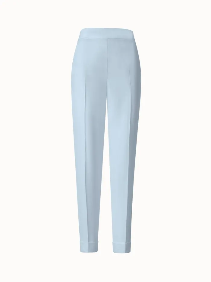 Tapered Crpe Pants With Elastic Back Bleached Denim Women Akris Pants