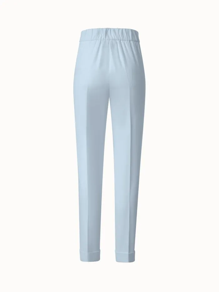 Tapered Crpe Pants With Elastic Back Bleached Denim Women Akris Pants