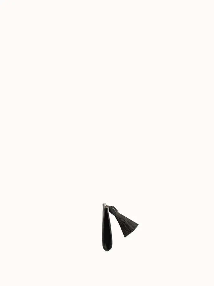 Tassel Pouch In Satin Fabric Black Women Akris Clutches