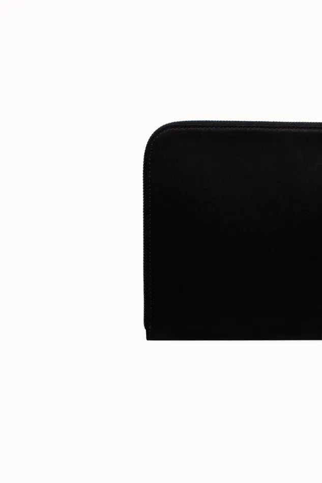 Tassel Pouch In Satin Fabric Black Women Akris Clutches