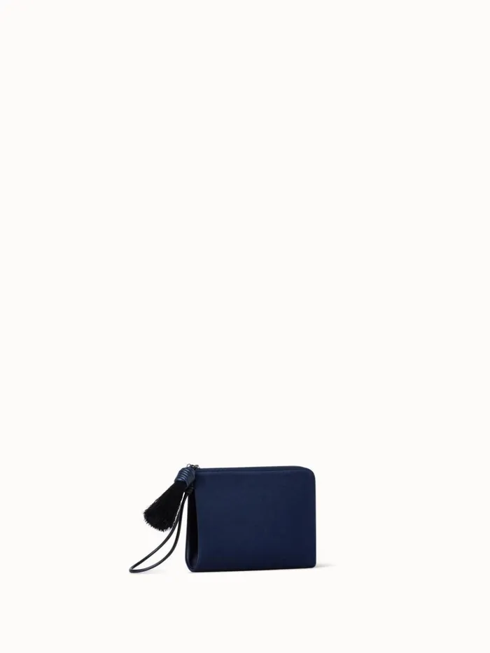 Tassel Pouch In Satin Fabric Denim Women Akris Mini Bags