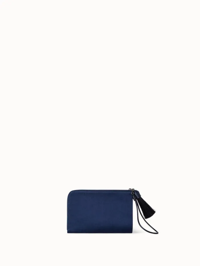 Tassel Pouch In Satin Fabric Denim Women Akris Mini Bags