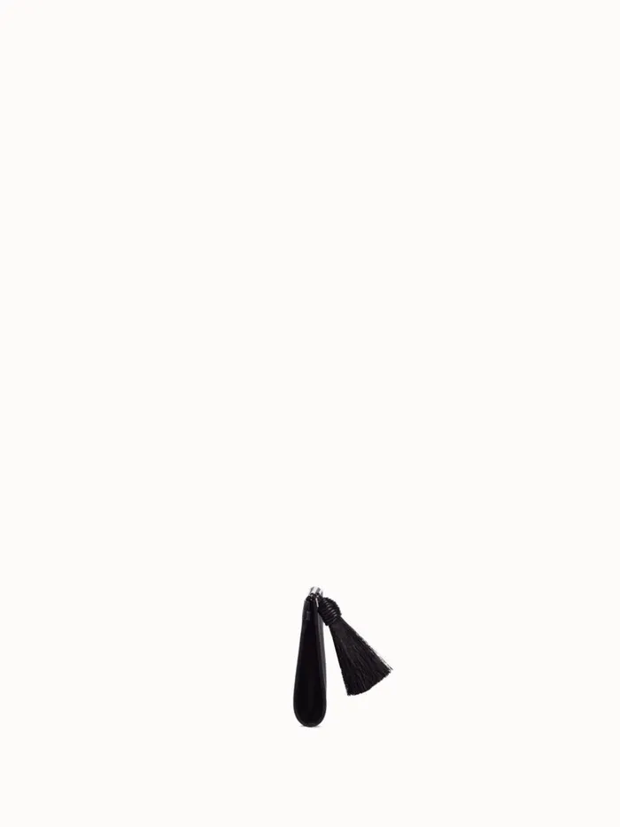 Tassle Pouch In Horsehair Fabric Black Metallic Women Akris Clutches