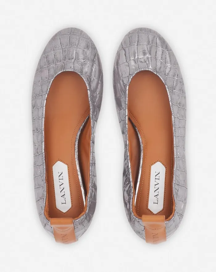 The Ballerina In Crocodileeffect Leather Silver Women Lanvin Ballerinas The Ballerina In Crocodileeffect Leather Silver Women Lanvin Ballerinas