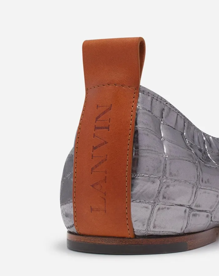 The Ballerina In Crocodileeffect Leather Silver Women Lanvin Ballerinas The Ballerina In Crocodileeffect Leather Silver Women Lanvin Ballerinas