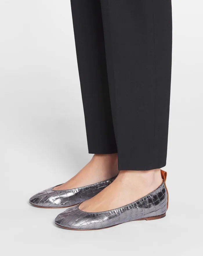 The Ballerina In Crocodileeffect Leather Silver Women Lanvin Ballerinas The Ballerina In Crocodileeffect Leather Silver Women Lanvin Ballerinas