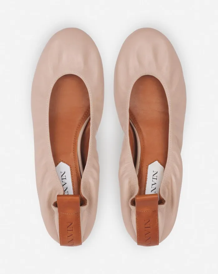 The Leather Ballerina Flat Dark Beige Women Lanvin Ballerinas