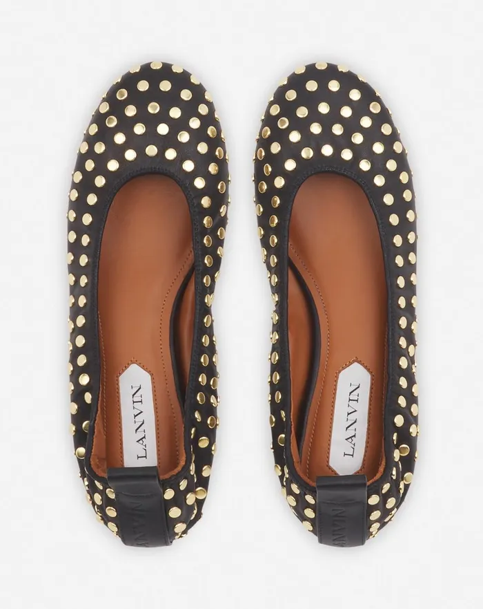The Leather Ballerina Flat With Studs Black Women Lanvin Ballerinas The Leather Ballerina Flat With Studs Black Women Lanvin Ballerinas