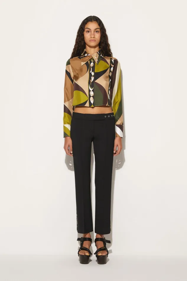 Tops And Shirts Women PUCCI PesciPrint SilkTwill Shirt