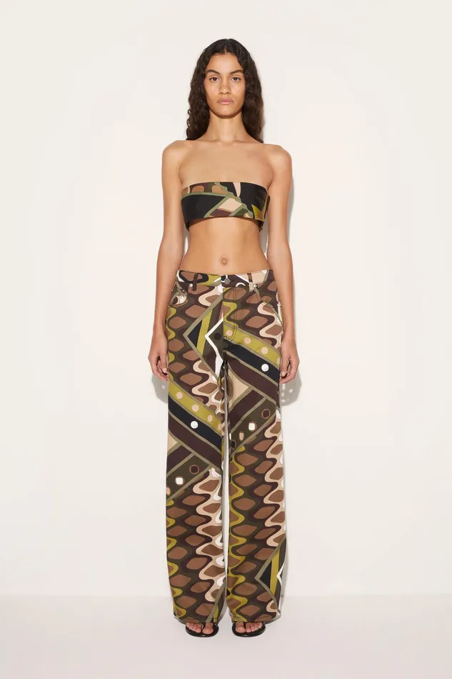 Tops And Shirts Women PUCCI VivaraPrint SilkTwill Bandeau