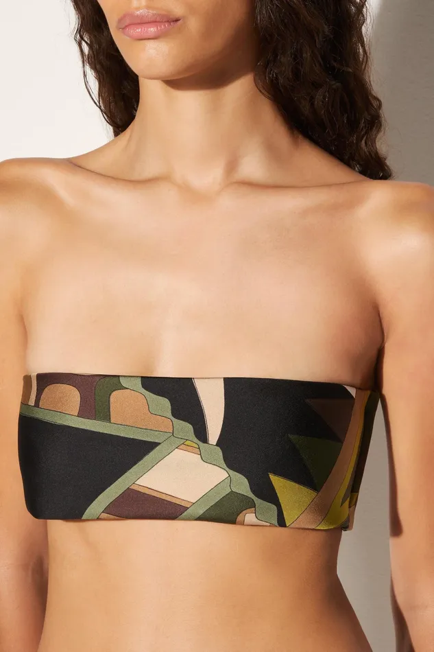 Tops And Shirts Women PUCCI VivaraPrint SilkTwill Bandeau
