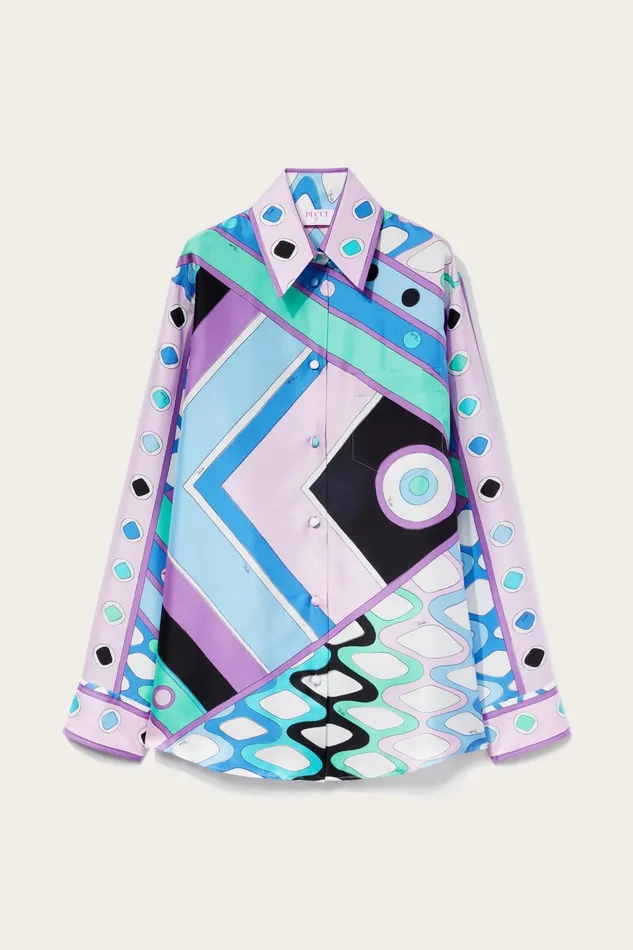 Tops And Shirts Women PUCCI VivaraPrint SilkTwill Shirt