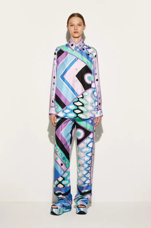 Tops And Shirts Women PUCCI VivaraPrint SilkTwill Shirt