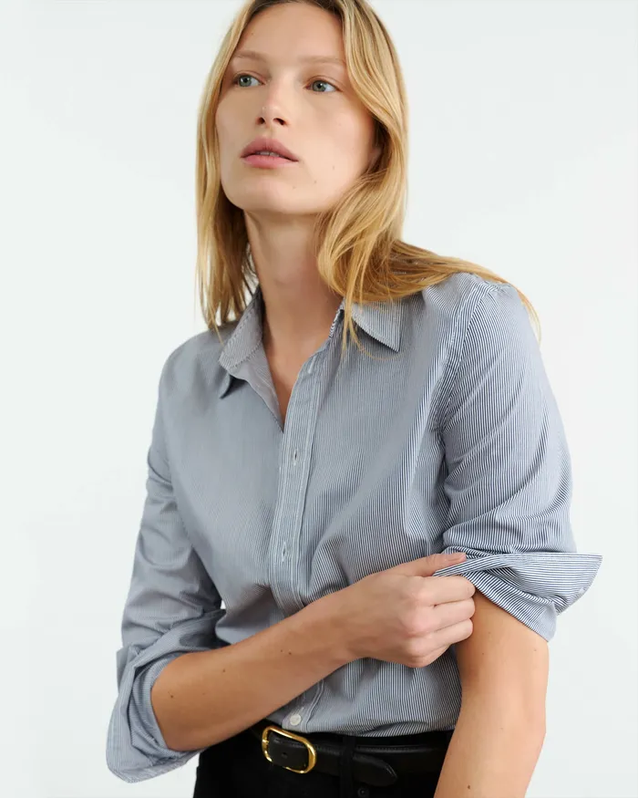 Tops DYLLAN SHIRT Mini Navy Stripes 8211 Nili Lotan Women