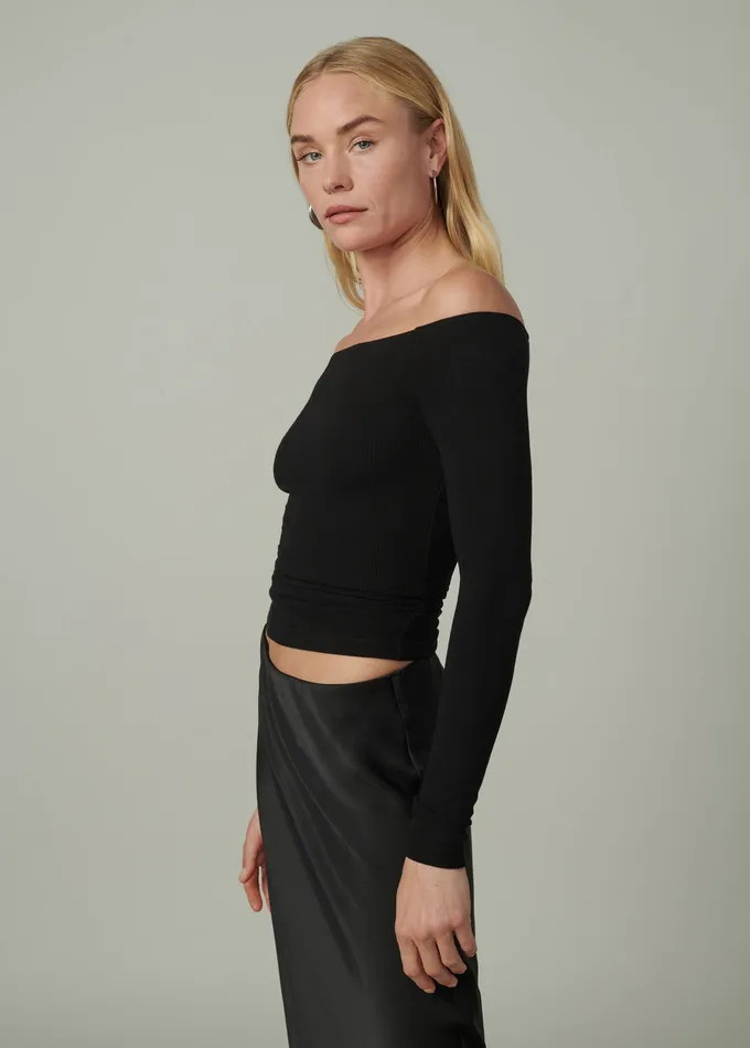Tops THE DEVIN OFF THE SHOULDER TOP Black Joe8217s Jeans Women
