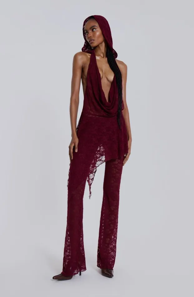 Trousers Women Jaded London Riva Lace Hooded Coord Set