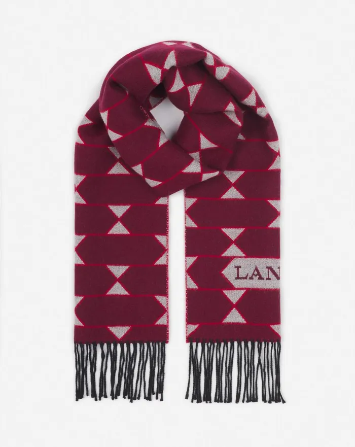 Twotone Wool Scarf Light Beigered Men Lanvin Scarves Twotone Wool Scarf Light Beigered Men Lanvin Scarves
