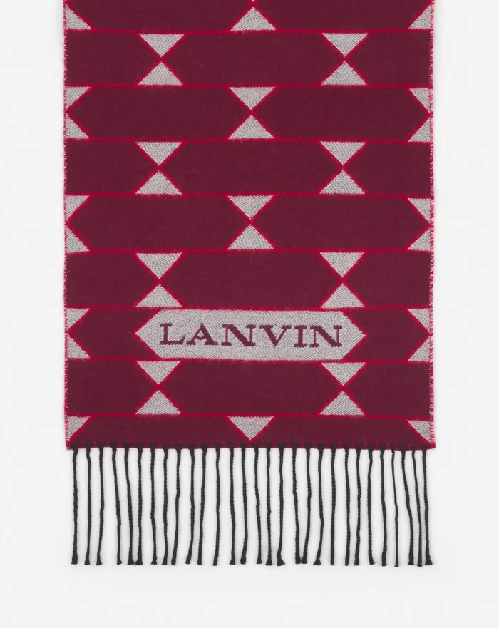 Twotone Wool Scarf Light Beigered Men Lanvin Scarves Twotone Wool Scarf Light Beigered Men Lanvin Scarves