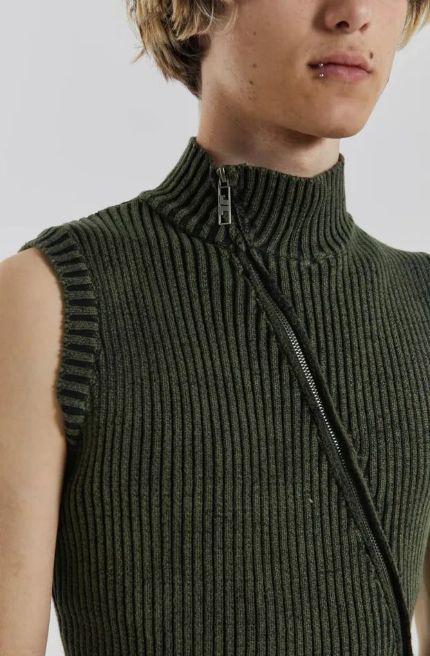 Vests Men Jaded London Lure Asymmetric Knit