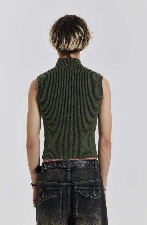 Vests Men Jaded London Lure Asymmetric Knit