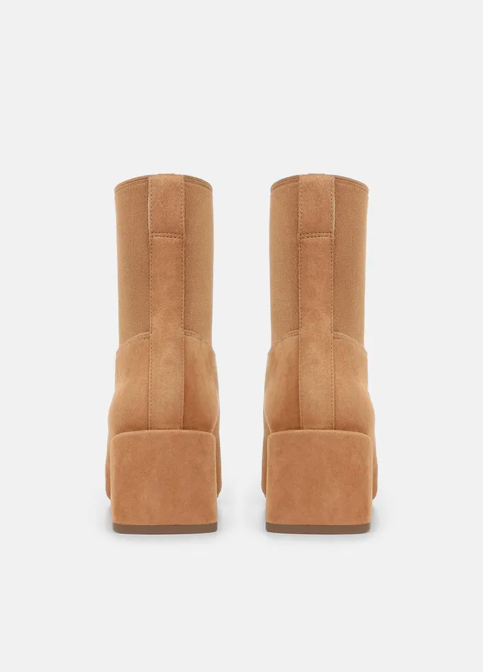 Vince Boots Women Kimmy Suede Boot Tan
