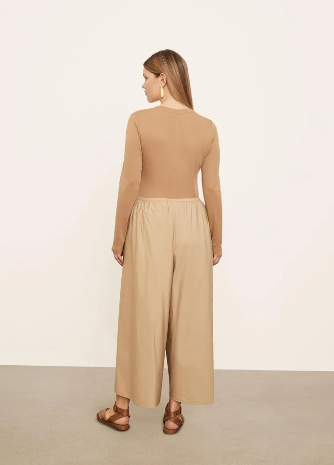 Vince Extended Sizes Women Poplin Bias Culotte Khaki