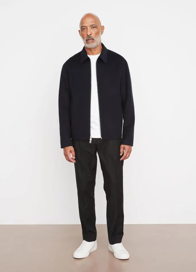 Vince Jackets and Outerwear Men Splittable WoolBlend ZipUp Jacket Coastal Blue