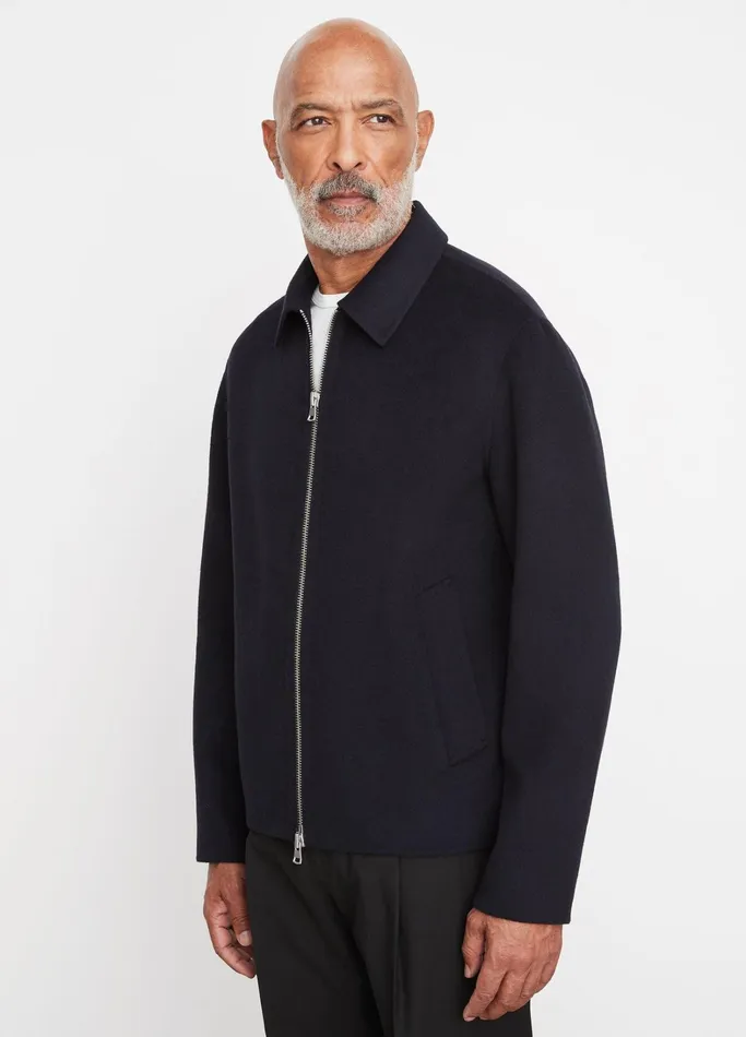 Vince Jackets and Outerwear Men Splittable WoolBlend ZipUp Jacket Coastal Blue
