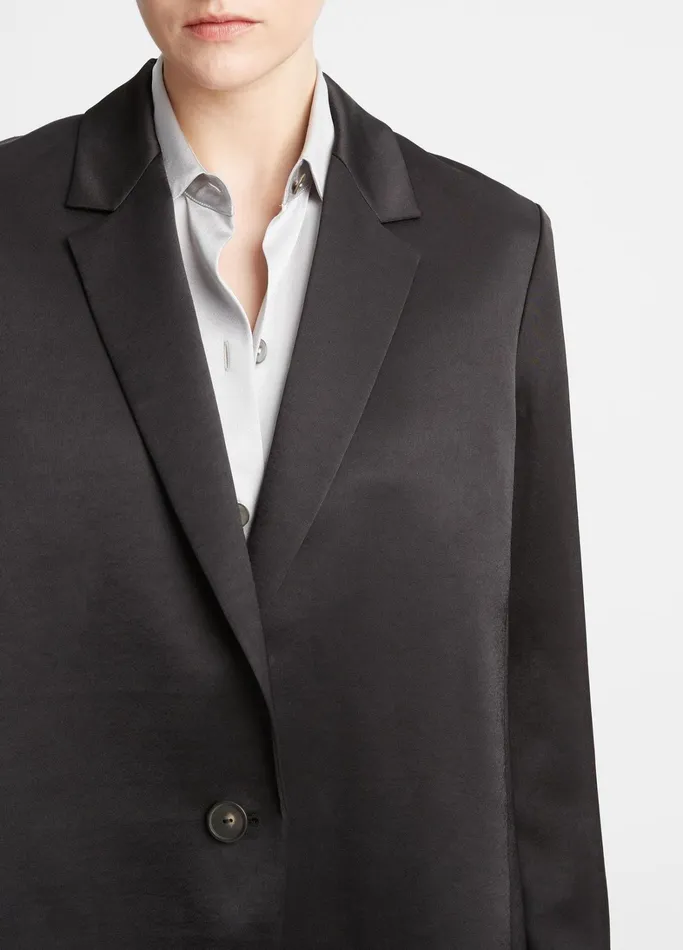 Vince Jackets and Outerwear Women Fluid Satin Blazer Black
