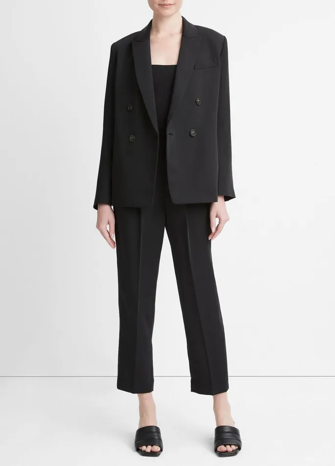 Vince Jackets and Outerwear Women Soft DoubleBreasted Blazer Black