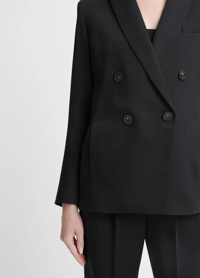 Vince Jackets and Outerwear Women Soft DoubleBreasted Blazer Black