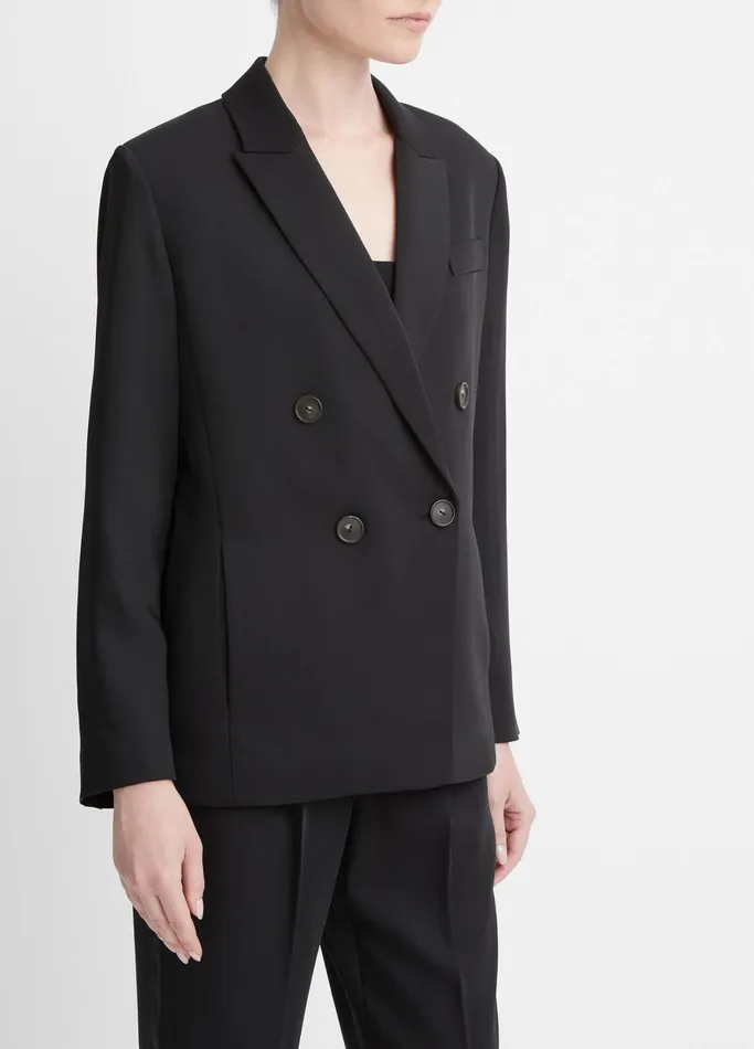 Vince Jackets and Outerwear Women Soft DoubleBreasted Blazer Black