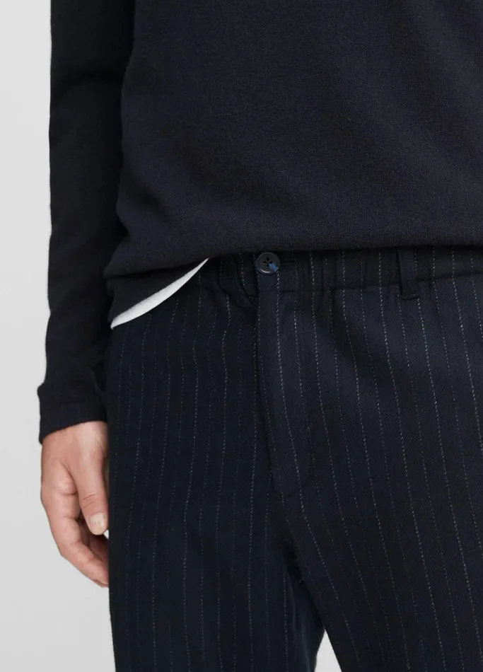 Vince Pants and Shorts Men Pinstripe Virgin WoolBlend Flannel Trouser Coastal Bluebone