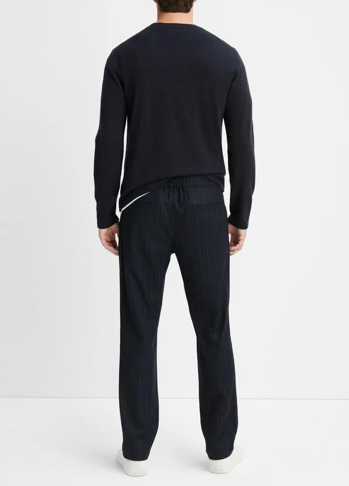 Vince Pants and Shorts Men Pinstripe Virgin WoolBlend Flannel Trouser Coastal Bluebone