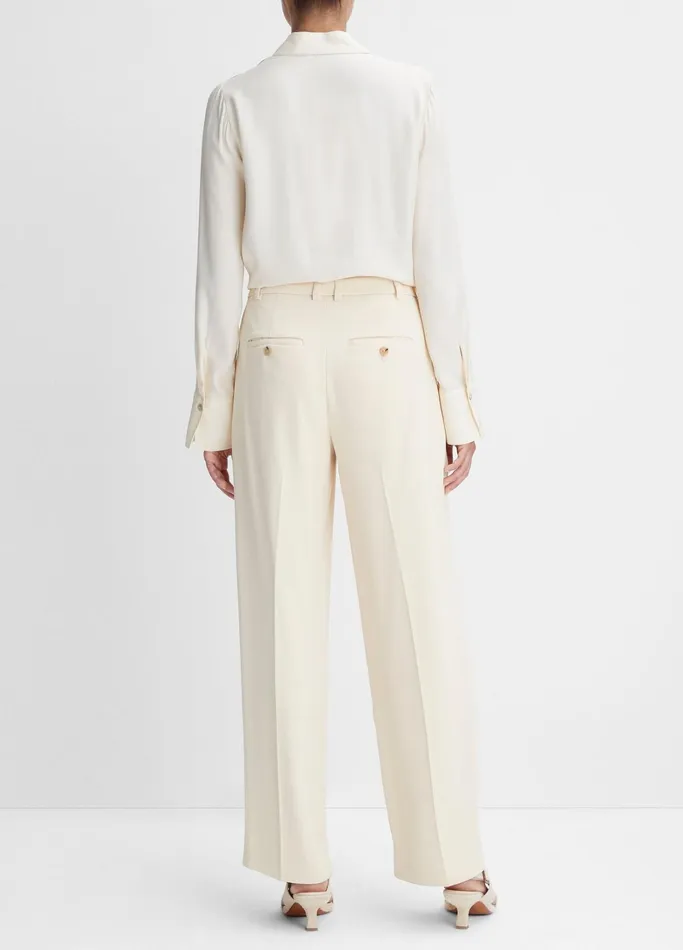 Vince Pants and Shorts Women DropWaist Pleated Crepe Trouser Birch