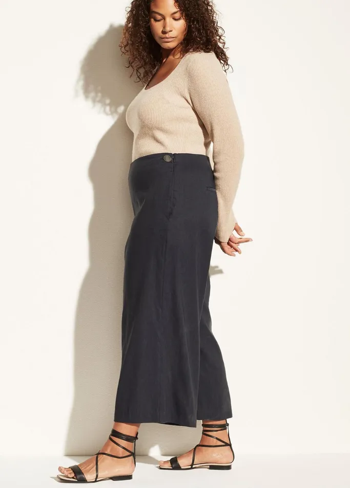 Vince Pants and Shorts Women High Waist Crop Wide Leg Coastal Blue
