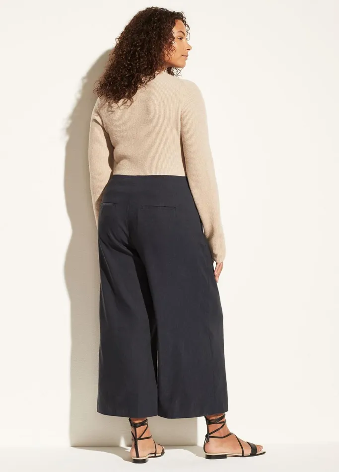 Vince Pants and Shorts Women High Waist Crop Wide Leg Coastal Blue
