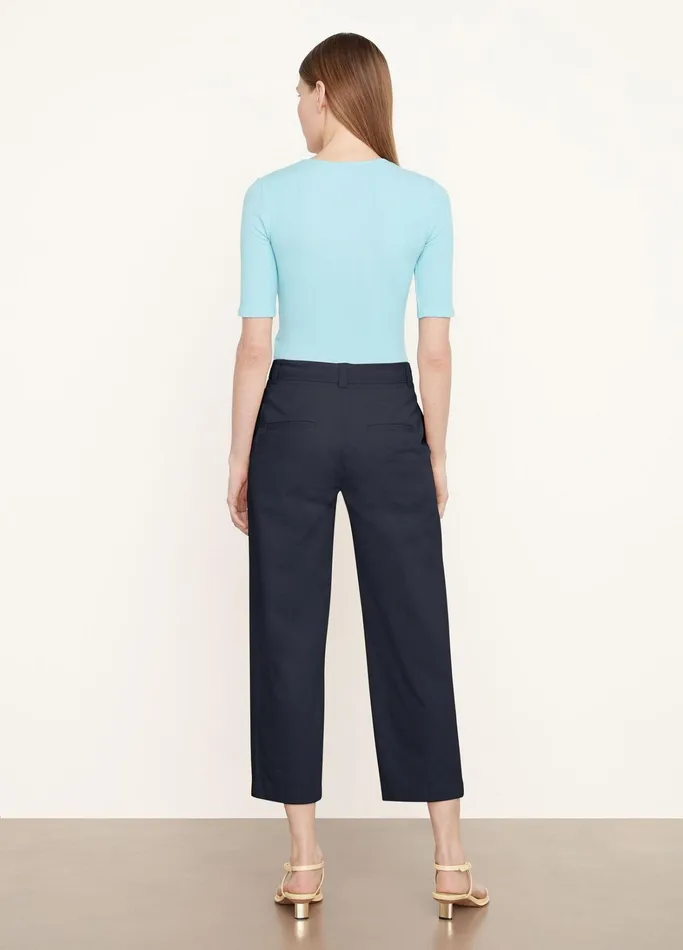 Vince Pants and Shorts Women MidRise Washed Cotton Crop Pant Coastal Blue